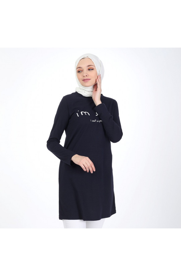 BASKILI BASİC TUNİK 6000 LACİVERT